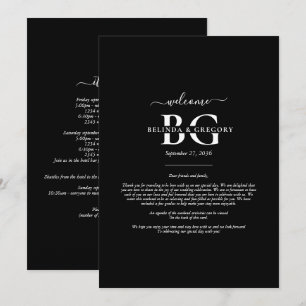 Programa Iniciais de Monograma Branco Negro Itinerário de C