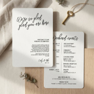 Programa Inserto de Bolsa de Boas-Vindas de Casamento Minim
