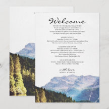 Itinerário de Boas-Vindas do Casamento Montanhas A