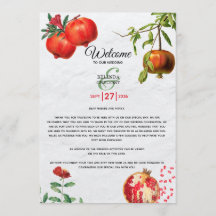 Itinerário de Casamento do Mediterrâneo Pomegranat