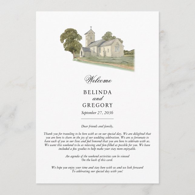 Programa Itinerário de Casamento do Monograma Tradicional d (Frente)