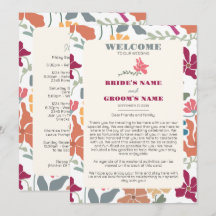 Itinerário de Casamento Floral Retro Boho Chic