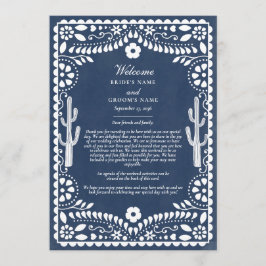 Programa Itinerário de Casamento Mexicano Papel Picado Boda