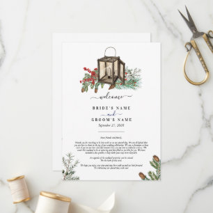 Programa Itinerário do Casamento de Pinheiros de inverno La