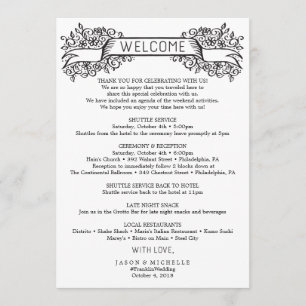 Programa Itinerário do Casamento Decorativo - Boas-vindas