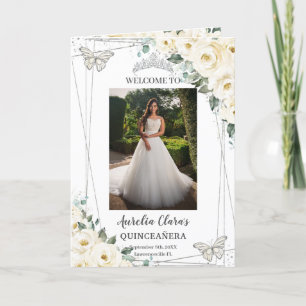 Programa Ivory Floral Silver Quinceañera Ordem do Evento