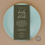 Programa Jante Place Setting Obrigado, Olive Green Card<br><div class="desc">Compartilhe o amor e mostre seu apreço aos seus convidados, quando eles sentarem em seu assento e lerem esse obrigado encantador personalizado que você coloca no cartão. É uma maneira maravilhosa de acabar com a sua celebração especial de dia! Este cartão define o tom de um evento inesquecível. O cartões...</div>