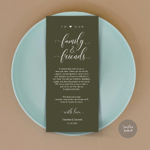 Programa Jante Place Setting Obrigado, Olive Green Card