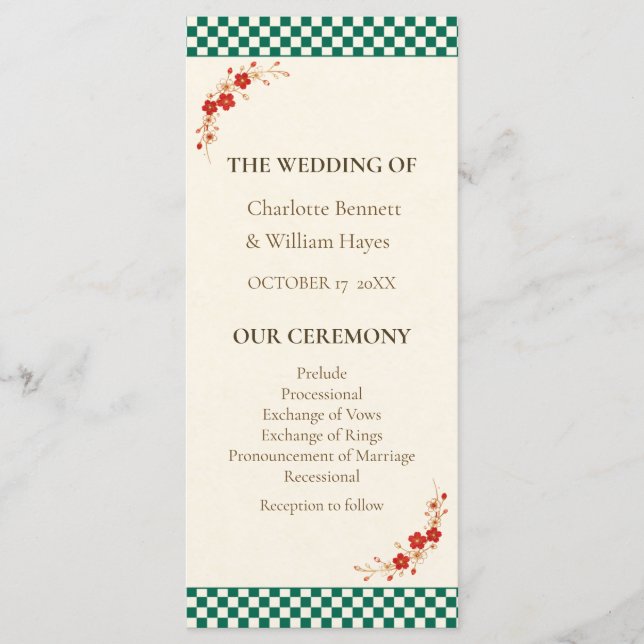 Programa Japanese Sakura Ichimatsu Wedding Program (Frente)