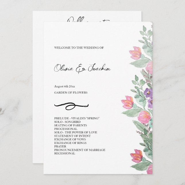 Programa Jardim Floral Colorido, Pintado manualmente (Frente/Verso)