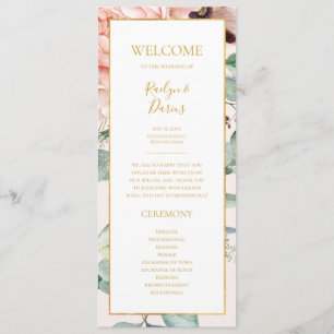 Programa Jardim Floral Elegante Blush   Pastel Wedding