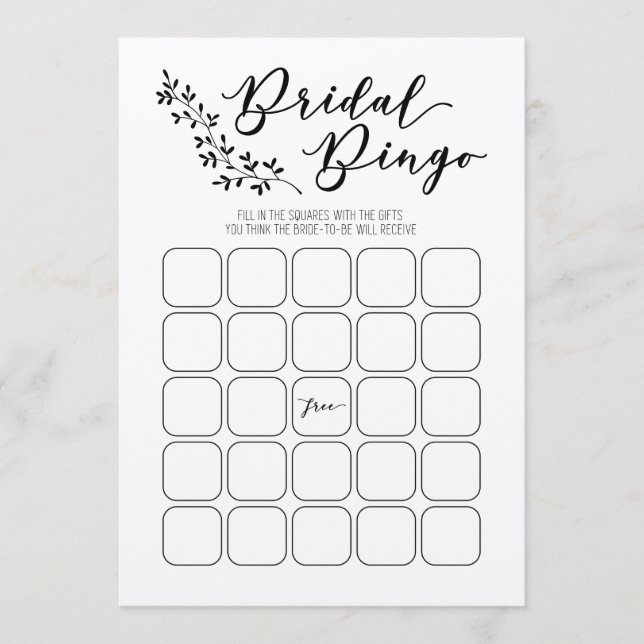 Programa Jogo de Chá de panela do Bingo Bridal (Frente)