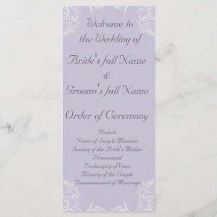 Programa Lavanda elegante com Casamento de Brancos