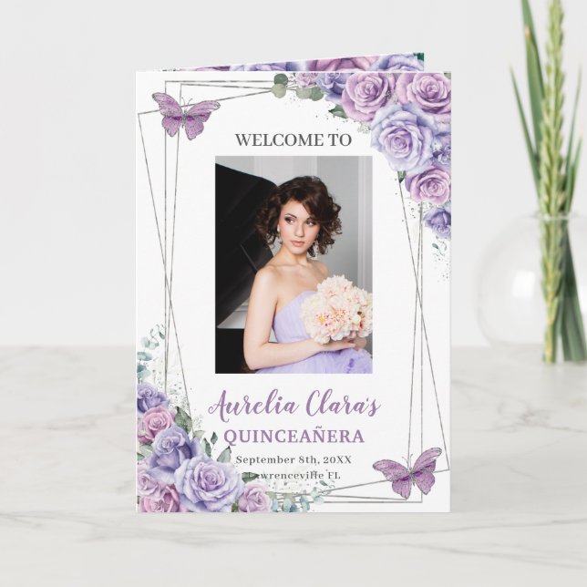 Programa Lavanda Eventos Faborais De Quinceanera Padrinos (Frente)