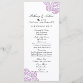 Programa Lilac Purple Lace Doily Weding Program