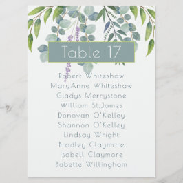 Programa Lista de Nomes de Números de Tabelas de Casamento