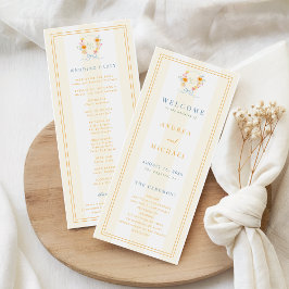 Programa Listras Floral Brasão Monograma & Arco Casamento d