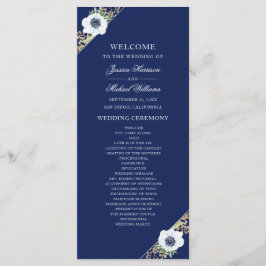 Programa Marinho Azul Floral Elegante Buquê Anemone Casamen