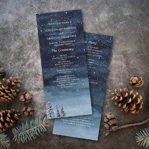 Programa Marinho Blue Snowy Winter Night Wonderland Casamen