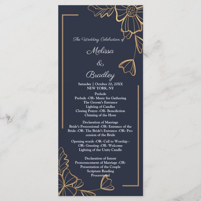 Programa Marinho e ouro floral (Frente)