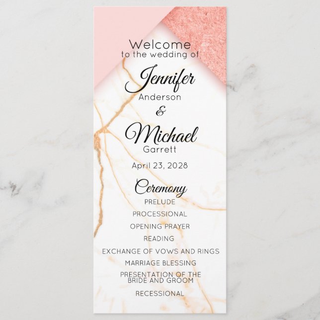 Programa Mármore rosa moderno e Dourado (Frente)