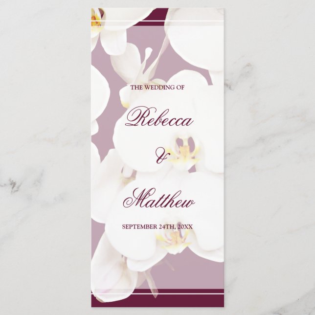 Programa Maroon Wine and White Orchid Weding Progr (Frente)