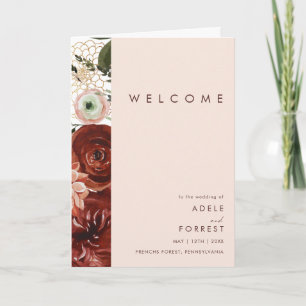 Programa Marsala Autumn Floral   Casamento Dobrado por Blus