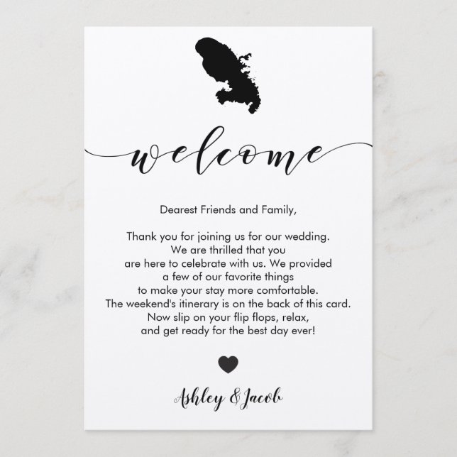 Programa Martinique Wedding - Letra de Boas-vindas e Itiner (Frente)