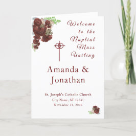 Programa Massa Nupcial Burgundy Rosa-Córsega com Foto