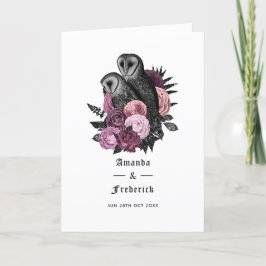 Programa Mauve Floral Owls Gothic Wedding