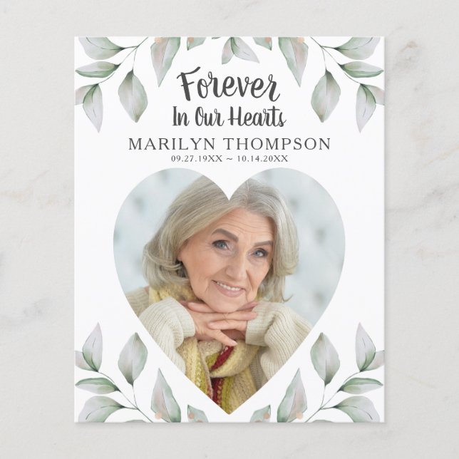 Programa Memorial de Foto em Formato Coração (Frente)