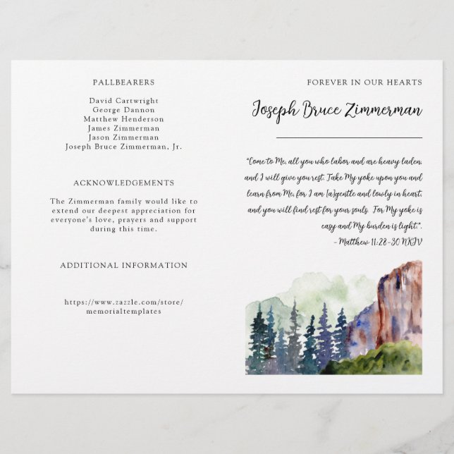 Programa Memorial do Funeral Fotográfico de Montan (Frente)