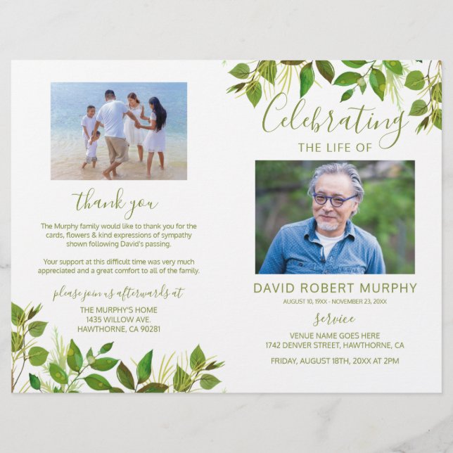 Programa Memorial do Orçamento de Serviço Ordem Fu (Frente)