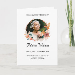 Programa Memorial Funeral Boho Wildflower