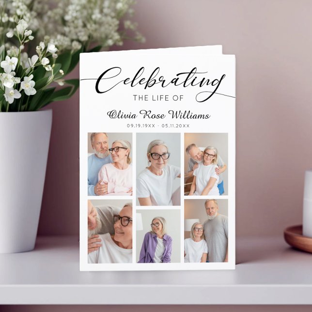 Programa Memorial Funeral de Colagem de Fotos Moderna (Criador carregado)