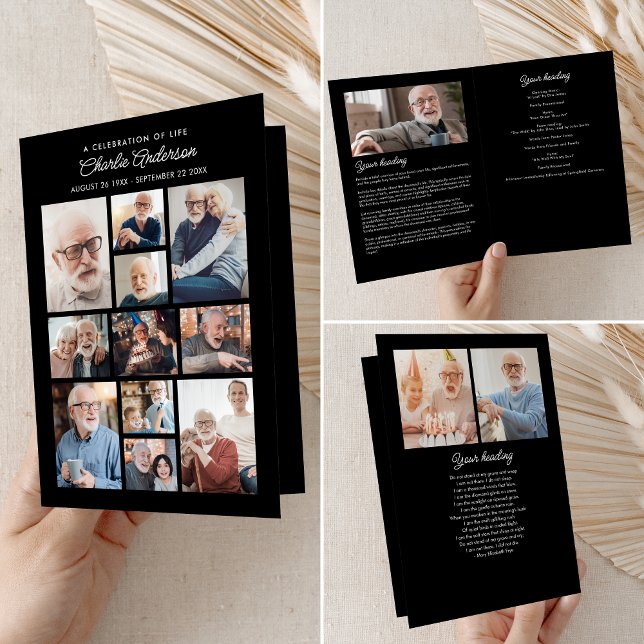 Programa Memorial/Funeral Dobrado 14-Foto Colagem Moderna (Criador carregado)