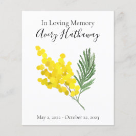 Programa Memorial Funeral Floral Amarelo