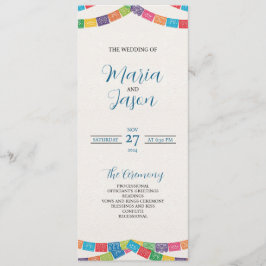 Programa Mexicano Papel Picado Elegante Casamento Boda Colo