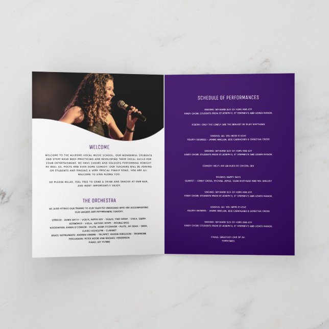 Programa Microfone roxo vocal, recital noturno (Interior)