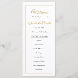 Programa Mimimalist Gold Border Wedding Program