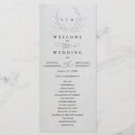 Programa Minimal Faux Blind Deboss Cotton Wedding Program