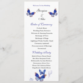 Programa Minimalist Blue Editable Photo Wedding Program
