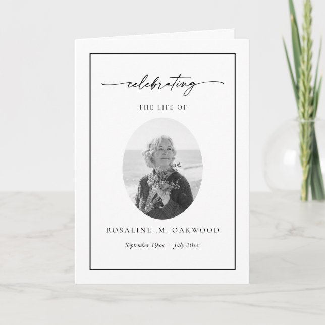 Programa Minimalist Celebration of Life Memorial Funeral  (Frente)