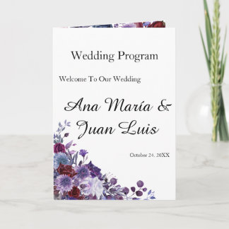 Programa Minimalist Editorial Wedding Program Folded Card