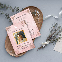 Programa Minimalist Funeral Program – In Loving Memory Phot