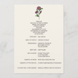 Programa Minimalista de Casamento de Aster Roxo