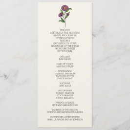 Programa Minimalista de Casamento de Aster Roxo