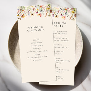 Programa Minimalista de Casamento Floral Boho Wild