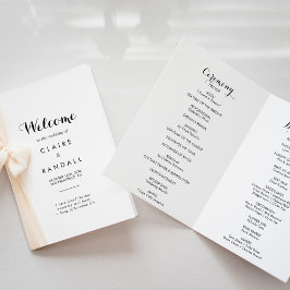 Programa Minimalista de Casamento Negro e Branco D