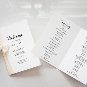 Programa Minimalista de Casamento Negro e Branco D